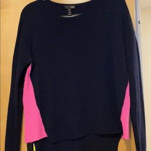 Navy and pink cashmere sweater